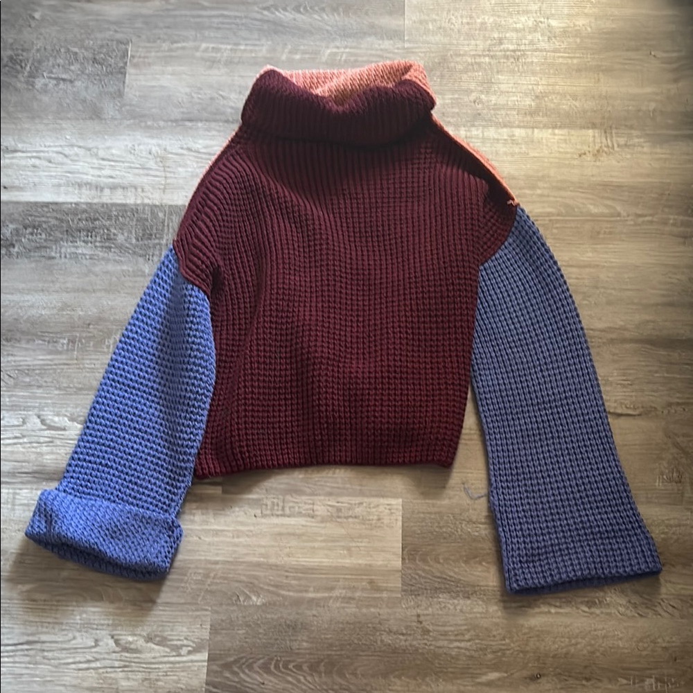 Free People Park City Colorblock Knit Turtleneck - Picture 2 of 9